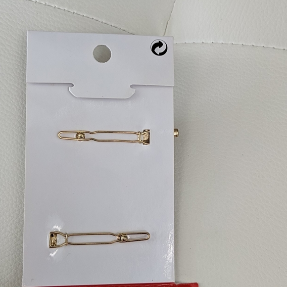 Gold Hair Barrettes and gold earrings - Picture 3 of 6